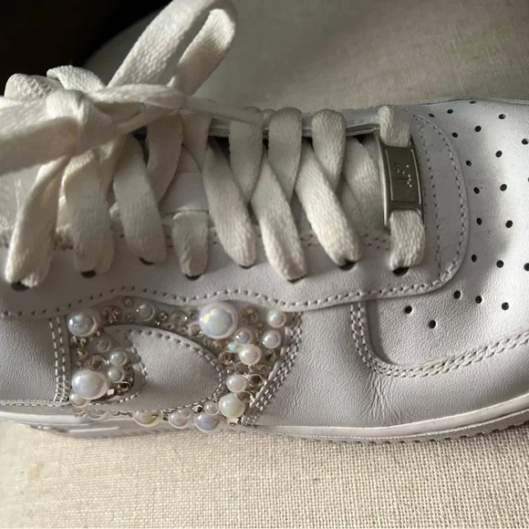 Women’s Air Force 1s Bedazzled for my Wedding Reception worn for 4 hours - Picture 5 of 7